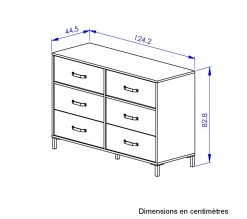 Coupon 🛒 TIME Commode 6 tiroirs ARMOR imitation chêne 💯 -Promos TIME Magasin 3483601075603 Z1