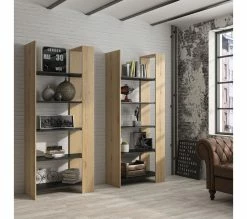 Bon marché 🎉 TIME Bibliotheque TRUST imitation chêne/noir ✔️