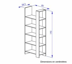 Bon marché 🎉 TIME Bibliotheque TRUST imitation chêne/noir ✔️ -Promos TIME Magasin 3483601086982 Z9