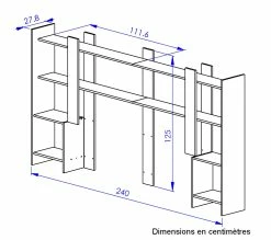 Sortie 🎁 TIME Surmeuble TV TRUST imitation chêne 🥰 -Promos TIME Magasin 3483601086999 Z9