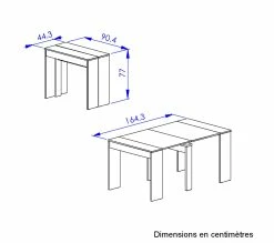 Meilleur prix ⌛ TIME Console extensible L.45/165 TRUST imitation chêne 👏 -Promos TIME Magasin 3483601087750 Z1