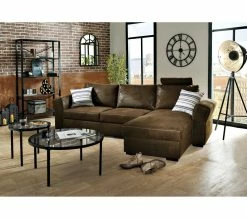 De gros 🤩 TIME Canapé convertible méridienne réversible CASABLANCA tissu Gobi marron 4 🎁 -Promos TIME Magasin 3544740015865 AMB2