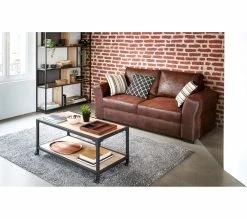 Promo ✨ TIME Canapé 3 places CASABLANCA tissu Gobi marron 4 😍