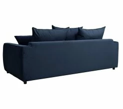 Grosses soldes 🔥 TIME Canapé 3 places convertible SAGA tissu trinity blue 30 👍 -Promos TIME Magasin 3544740026151 R