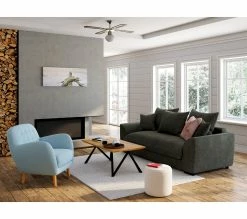 Nouveau 💯 TIME Canapé 3 places convertible SAGA tissu sally anthracite 205 ✔️