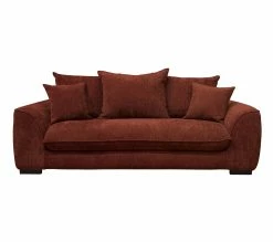 Meilleur prix 🤩 TIME Canapé 3 places convertible SAGA tissu sally bordeaux 9 🧨 -Promos TIME Magasin 3544740026311 F