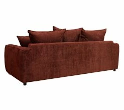 Meilleur prix 🤩 TIME Canapé 3 places convertible SAGA tissu sally bordeaux 9 🧨 -Promos TIME Magasin 3544740026311 R