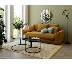 De gros 🌟 TIME Canapé 3 places SAGA tissu regain ocre 23 🎁