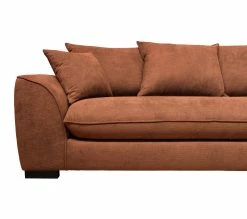 Promo 🔥 TIME Canapé 3 places SAGA tissu regain terracotta 96 🔔 -Promos TIME Magasin 3544740026526 A
