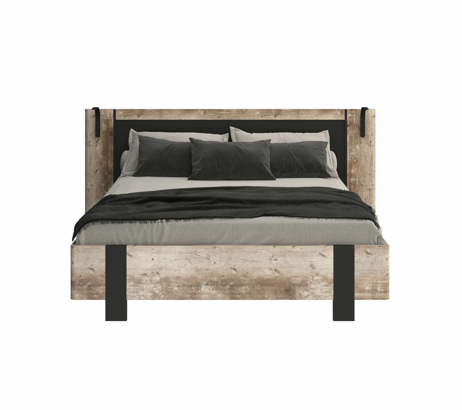 Coupon ❤️ TIME Lit 160x200 cm DISTRICT imitation chêne et noir 🎁 4 Coupon ❤️ TIME Lit 160x200 cm DISTRICT imitation chêne et noir 🎁 – Image 2