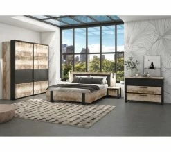 Meilleur prix 👏 TIME Chevet 1 tiroir DISTRICT imitation chêne et noir 🌟