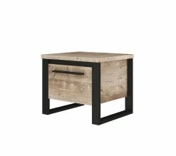 Meilleur prix 👏 TIME Chevet 1 tiroir DISTRICT imitation chêne et noir 🌟 -Promos TIME Magasin 3605095773210 P