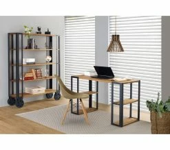 Le moins cher 🎉 TIME Bibliothèque WINSTON ciré coloris chêne et noir 🤩