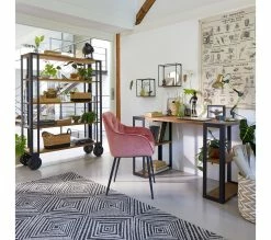 Le moins cher 🎉 TIME Bibliothèque WINSTON ciré coloris chêne et noir 🤩 -Promos TIME Magasin 3609130013309 AMB9 277784