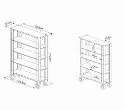 Le moins cher 🎉 TIME Bibliothèque WINSTON ciré coloris chêne et noir 🤩 -Promos TIME Magasin 3609130013309 Z1