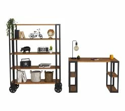 Coupon ❤️ TIME Bureau WINSTON ciré coloris chêne et noir 🧨 -Promos TIME Magasin 3609130013316 Z4