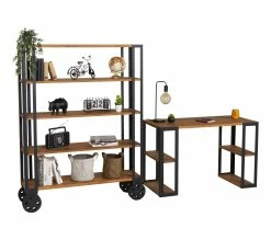 Coupon ❤️ TIME Bureau WINSTON ciré coloris chêne et noir 🧨 -Promos TIME Magasin 3609130013316 Z5