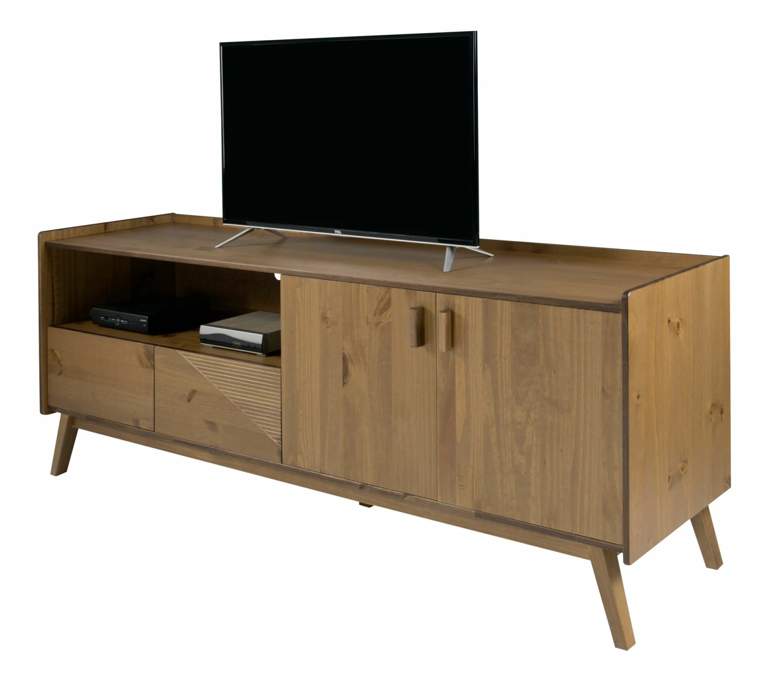 Meilleure affaire 🎉 TIME Meuble TV L.200 cm CLAUDIA pin massif foncé ⭐ 6 Meilleure affaire 🎉 TIME Meuble TV L.200 cm CLAUDIA pin massif foncé ⭐ – Image 4