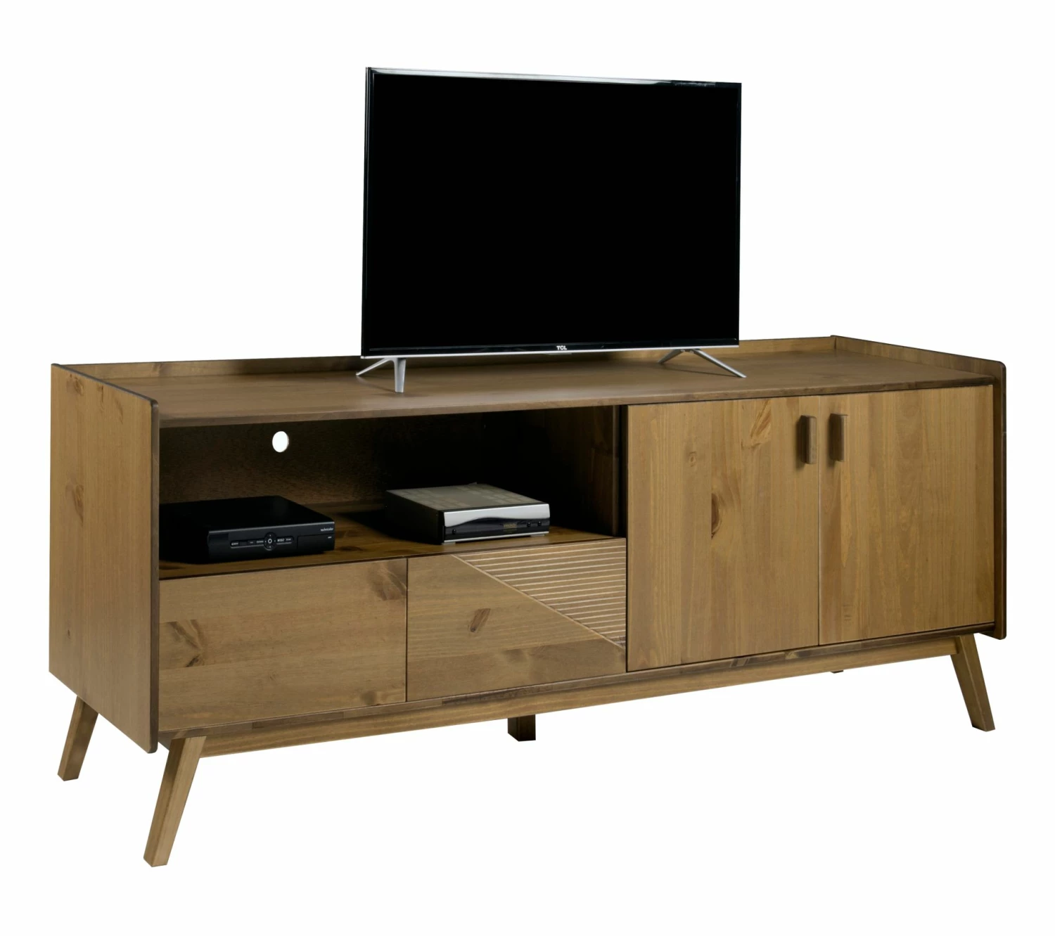 Meilleure affaire 🎉 TIME Meuble TV L.200 cm CLAUDIA pin massif foncé ⭐ 5 Meilleure affaire 🎉 TIME Meuble TV L.200 cm CLAUDIA pin massif foncé ⭐ – Image 3