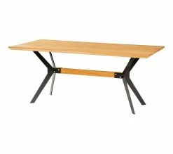 Sortie ✔️ TIME Table L.180 EMELINE chêne massif /métal noir 🌟 -Promos TIME Magasin 3877000686490 P