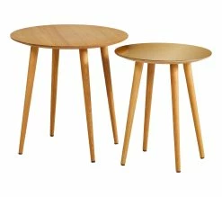 Meilleure vente 🎉 TIME Table basse ronde gigogne LOLA Chêne/ or 🎉 -Promos TIME Magasin 3877000686735 P