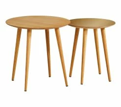 Meilleure vente 🎉 TIME Table basse ronde gigogne LOLA Chêne/ or 🎉 -Promos TIME Magasin 3877000686735 Q