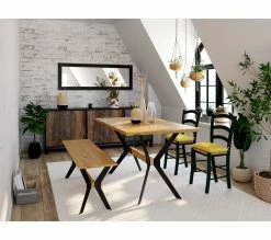 Le moins cher 🔔 TIME Banc L.140 EMELINE chêne massif /métal noir ❤️ -Promos TIME Magasin 3877000686797 AMB3D 242968