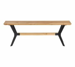 Le moins cher 🔔 TIME Banc L.140 EMELINE chêne massif /métal noir ❤️