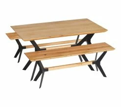 Le moins cher 🔔 TIME Banc L.140 EMELINE chêne massif /métal noir ❤️ -Promos TIME Magasin 3877000686797 Z2