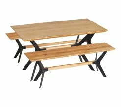 Tout neuf 🎉 TIME Banc L.180 EMELINE chêne massif /métal noir 😍 -Promos TIME Magasin 3877000686803 Z2