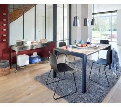 Coupon 💯 TIME Table L.160/240 + allonges CAMDEN Chêne sonoma/noir 👍