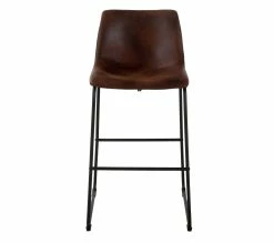 Promo ⭐ TIME Tabouret de bar H.73 ROMANE Marron vintage 🎁