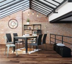 Grosses soldes 🎁 TIME Table L.120/160 + allonge CAMDEN Chêne sonoma/noir 🔥