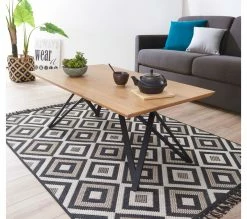 Budget 🎁 TIME Table basse industrielle ANDREA Imitation chêne/noir ❤️ -Promos TIME Magasin 4894223206921 AMB2