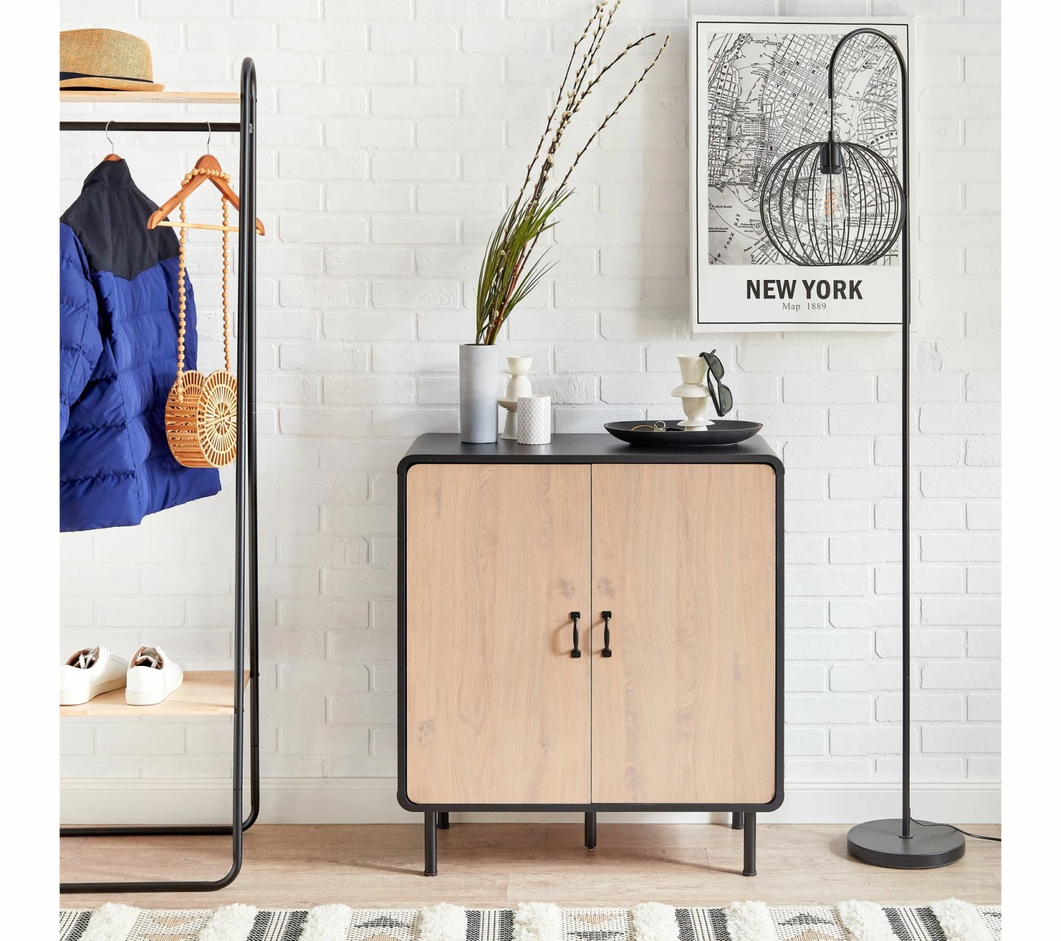 Bon marché 🥰 TIME Rangement 2 portes Sixties imitation chêne et noir 🎁 15 Bon marché 🥰 TIME Rangement 2 portes Sixties imitation chêne et noir 🎁 – Image 13