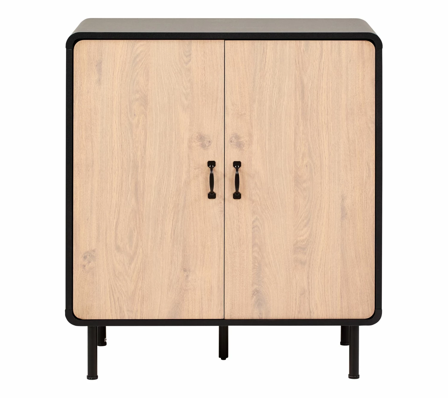 Bon marché 🥰 TIME Rangement 2 portes Sixties imitation chêne et noir 🎁 4 Bon marché 🥰 TIME Rangement 2 portes Sixties imitation chêne et noir 🎁 – Image 2