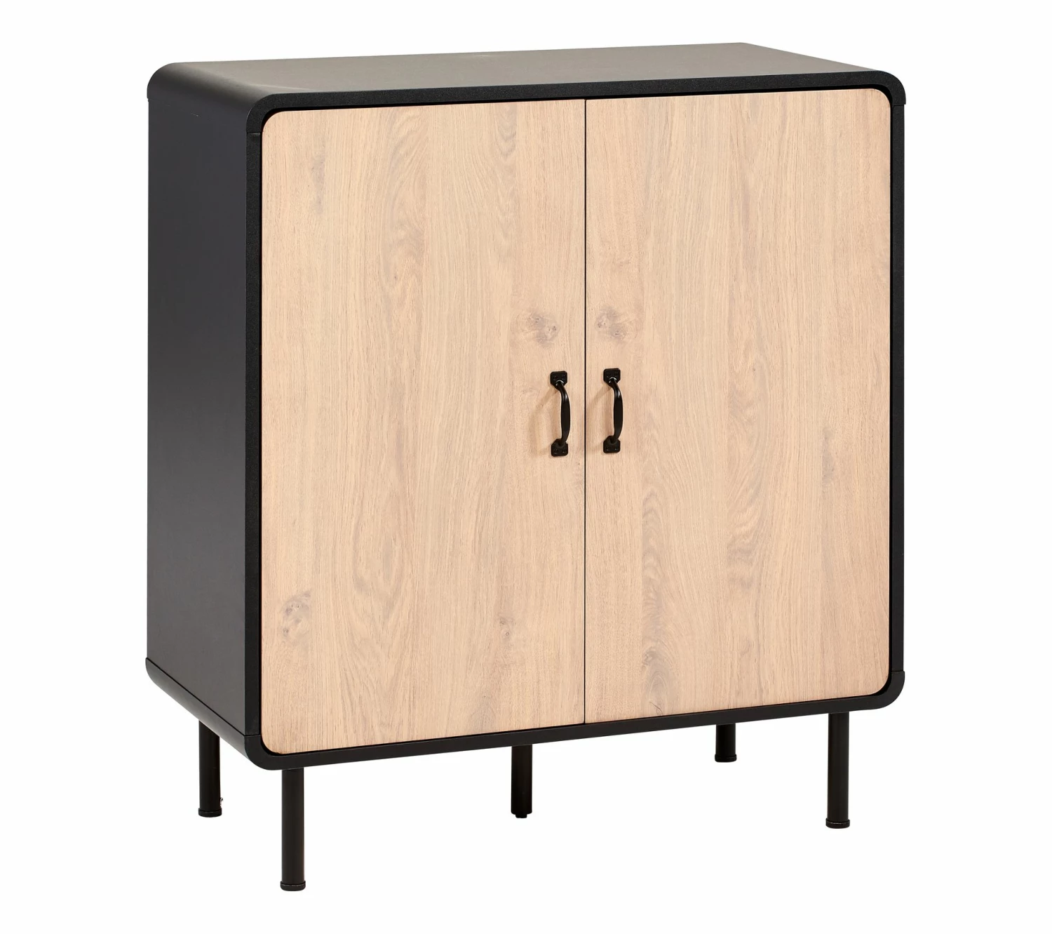 Bon marché 🥰 TIME Rangement 2 portes Sixties imitation chêne et noir 🎁 5 Bon marché 🥰 TIME Rangement 2 portes Sixties imitation chêne et noir 🎁 – Image 3