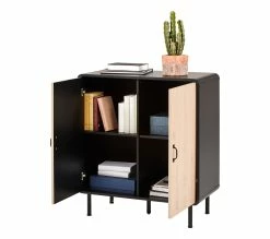 Bon marché 🥰 TIME Rangement 2 portes Sixties imitation chêne et noir 🎁 23 Bon marché 🥰 TIME Rangement 2 portes Sixties imitation chêne et noir 🎁 -Promos TIME Magasin 4894223211840 Z4