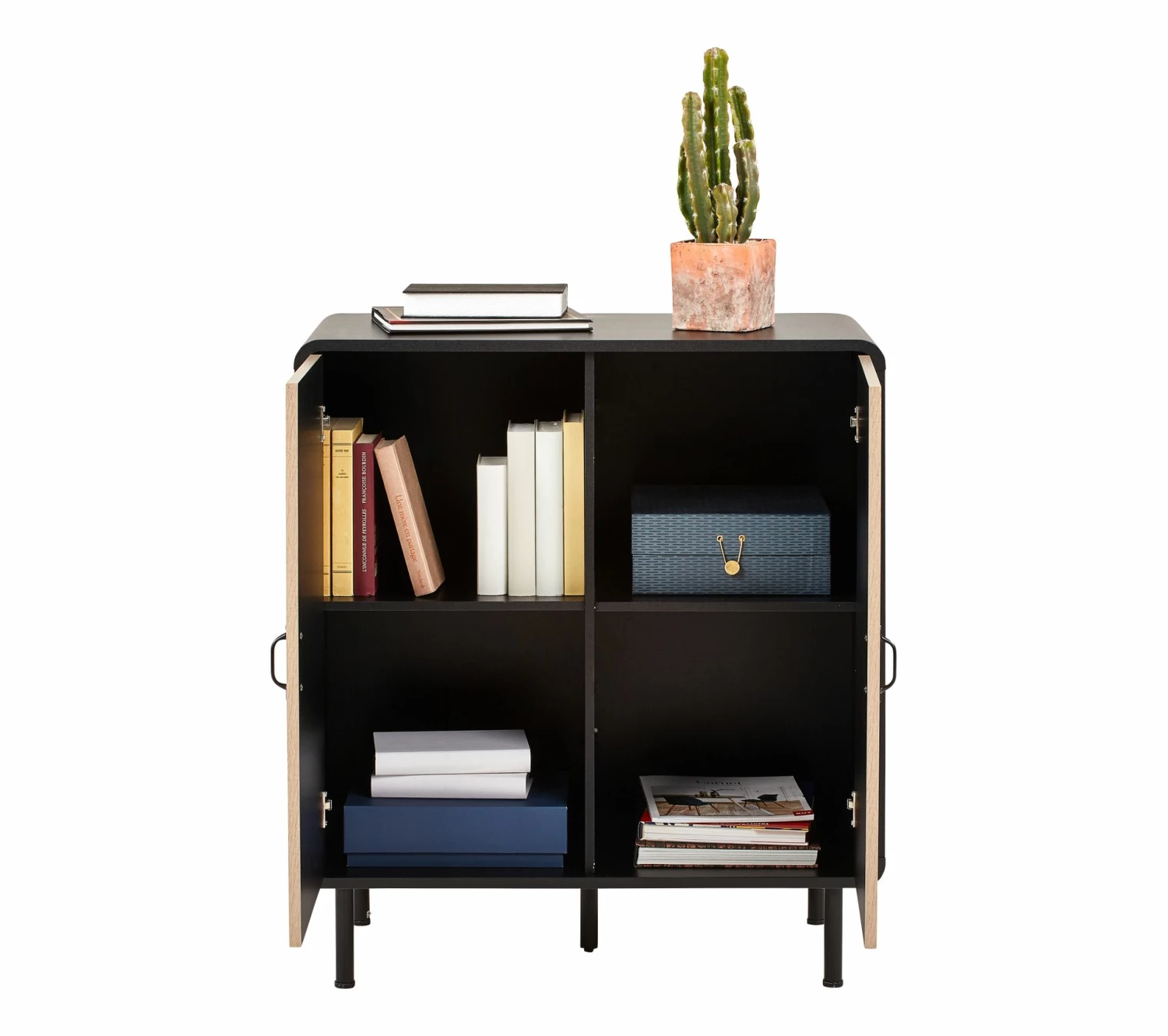 Bon marché 🥰 TIME Rangement 2 portes Sixties imitation chêne et noir 🎁 12 Bon marché 🥰 TIME Rangement 2 portes Sixties imitation chêne et noir 🎁 – Image 10