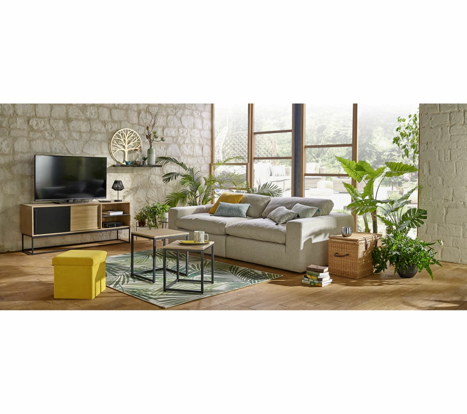 Budget 🎁 Meuble TV industriel TIME Noir/chêne VINCENTE 👏 16 Budget 🎁 Meuble TV industriel TIME Noir/chêne VINCENTE 👏 – Image 14