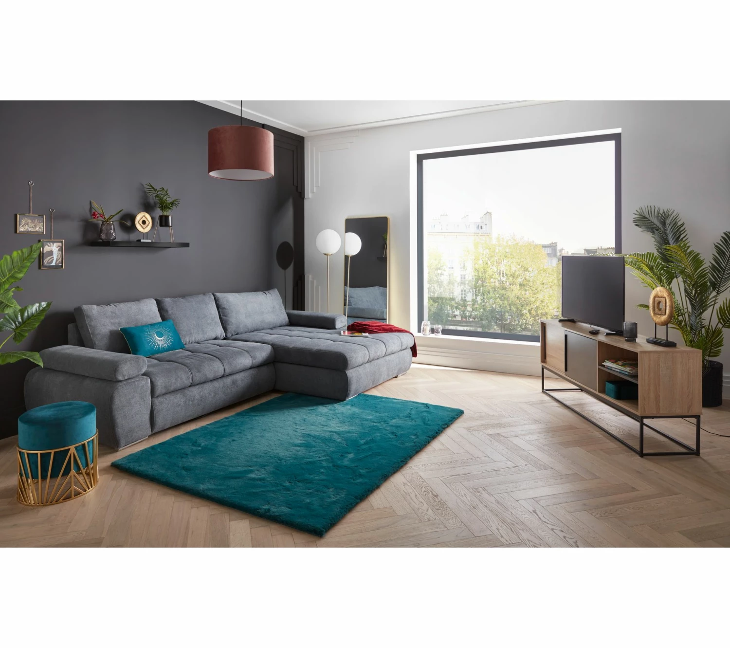 Budget 🎁 Meuble TV industriel TIME Noir/chêne VINCENTE 👏 17 Budget 🎁 Meuble TV industriel TIME Noir/chêne VINCENTE 👏 – Image 15