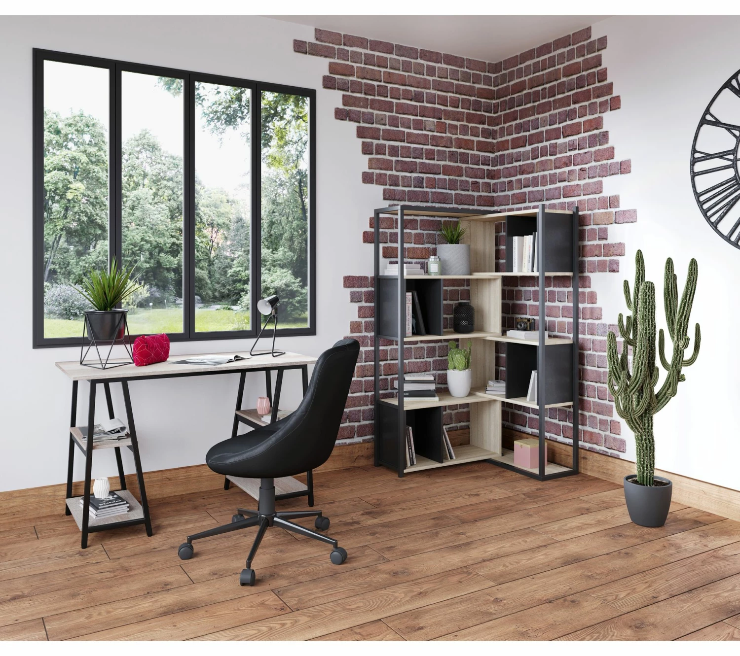 Remise 🔥 TIME Séparation dangle extensible SLIDE Imitation chêne et noir 🔥 3 Remise 🔥 TIME Séparation dangle extensible SLIDE Imitation chêne et noir 🔥