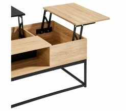 Remise 😀 Table basse rectang imitation TIME chêne sonoma/ noir VINCENTE ✨ -Promos TIME Magasin 4894223218450 A