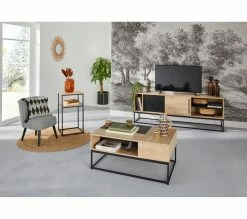 Remise 😀 Table basse rectang imitation TIME chêne sonoma/ noir VINCENTE ✨ -Promos TIME Magasin 4894223218450 AMB10