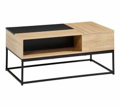 Remise 😀 Table basse rectang imitation TIME chêne sonoma/ noir VINCENTE ✨ -Promos TIME Magasin 4894223218450 Q