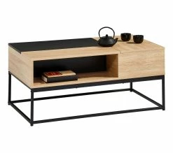 Remise 😀 Table basse rectang imitation TIME chêne sonoma/ noir VINCENTE ✨ -Promos TIME Magasin 4894223218450 Z4