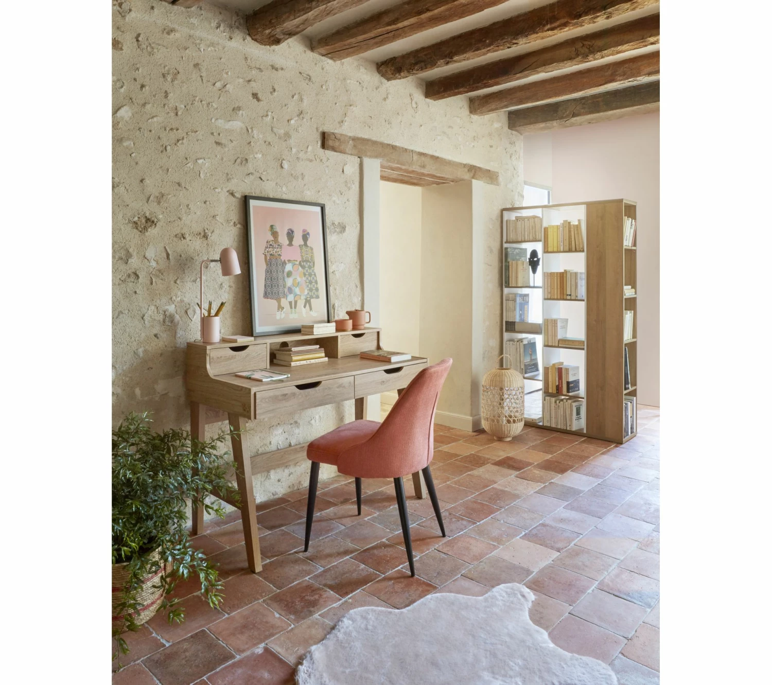 Grosses soldes 🧨 TIME Chaise tissu MARINETTE Corail 🧨 3 Grosses soldes 🧨 TIME Chaise tissu MARINETTE Corail 🧨