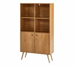 Meilleure vente 🎉 TIME Bibliothèque 2 portes COLUMBUS Imitation chêne 🔔 -Promos TIME Magasin 4894223220309 P