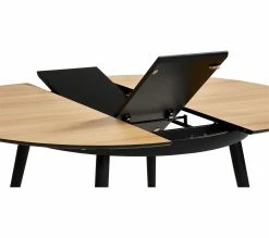 Sortie 🔥 TIME Table ronde D.118/148 CELINE imitation chêne/ noir ⭐ -Promos TIME Magasin 4894223221450 A