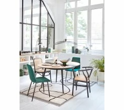 Sortie 🔥 TIME Table ronde D.118/148 CELINE imitation chêne/ noir ⭐ -Promos TIME Magasin 4894223221450 AMB2